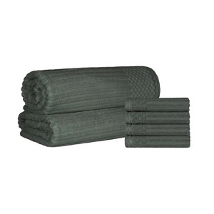 Modern Ribbed Cotton  Assorted Towel Set by Blue Nile Mills - 1 of 4