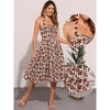 INSPIRE CHIC Women's Floral Halter Neck Sleeveless Lace Up Midi Summer Sundresses - 2 of 4