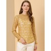 INSPIRE CHIC Women's Crochet Lace See-Through Ruffle Frill Neck Floral Elegant Blouse - 3 of 4