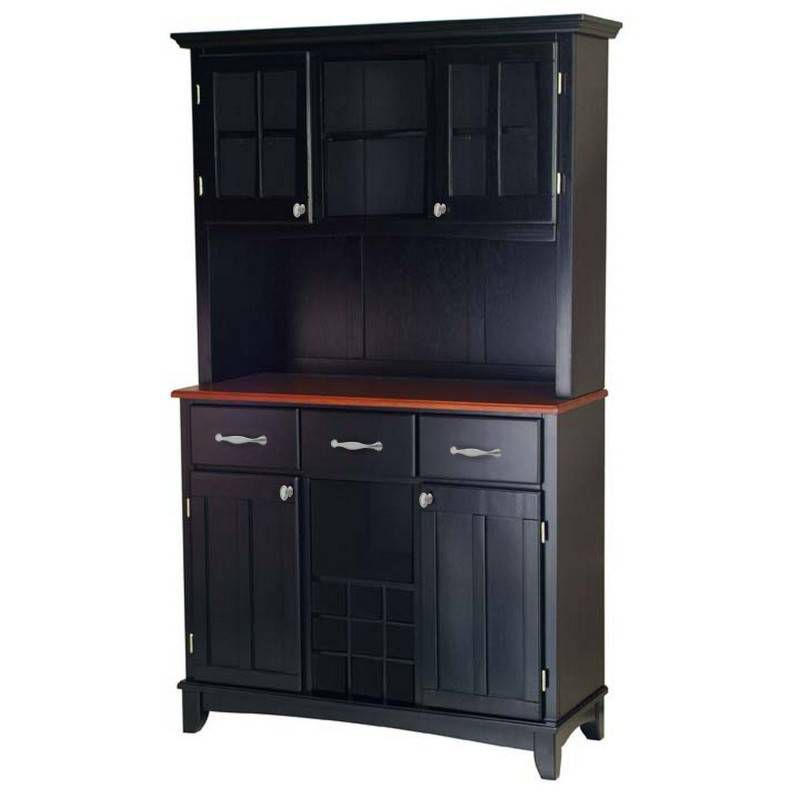 Buffet with 2 Door Hutch Wood/Black/Cherry - Home Styles, 3 of 8