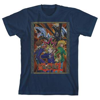Yu-Gi-Oh Main Characters Youth Navy Blue Graphic Tee