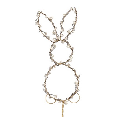 Transpac Wire Pearl Easter Bunny Pick Home Decorations Easter