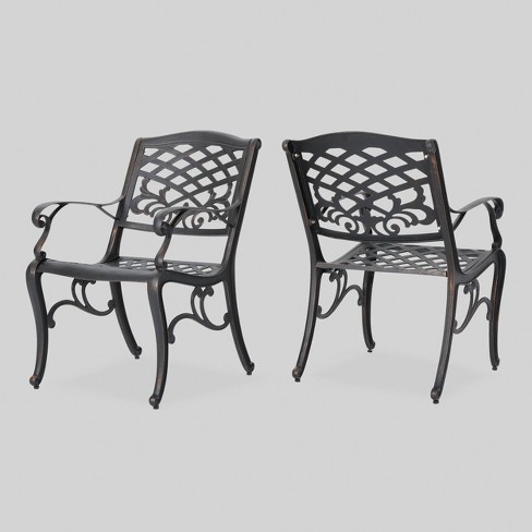 Sarasota 2pk Cast Aluminum Patio Dining Chairs Christopher Knight Home Target