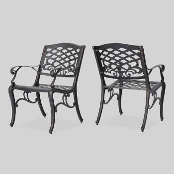 Sarasota 2pk Cast Aluminum Patio Dining Chair - Copper - Christopher Knight Home