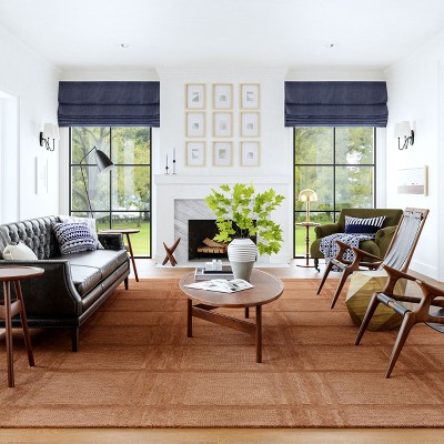 Mallory Rust Handmade Tufted Wool Plaid Area Rug 5' x 8'