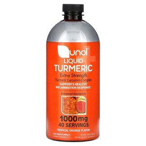 Qunol Liquid Turmeric Curcumin with Black Pepper, Turmeric Supplement 1000mg, Extra Strength, Joint Health, 40 Servings, 20.3 fl oz - 1 of 4
