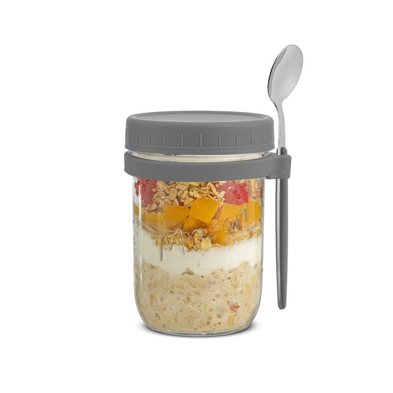 JoyJolt Dawn Overnight Oats Glass Containers with Spoon, 3 of 7