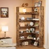 6-Tier Corner Bookshelf, L-Shaped Wood Bookcase w/ Baffles, Open Storage for Bedroom, Living Room, Office, Kitchen - 2 of 4