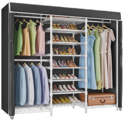 VIPEK S3C Heavy Duty Portable Closet, Adjustable Shoe Rack Wire Shelf, Custom White Rack with Cover