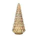 Transpac Glass 10.04 in. Gold Christmas Light Up Tree