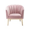 31" Colla Accent Chair Blush Pink Velvet/Gold Finish - Acme Furniture: Tufted, Leather Upholstery, Wood Frame - image 4 of 4