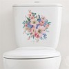 Flowers Pattern Toilet Stickers Self-Adhesive Toilet Lid Stickers For Toilet WC Restroom Door Seat Decoration - 2 of 4