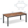 Homhougo 78.7"Farmhouse Dining Table for 6-8 People Rustic Industrial Kitchen Table with Sturdy Metal Frame & Chamfered Corners Brown - 2 of 4