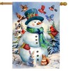 Briarwood Lane Winter House Flag 40x28 For Outdoor Snowman and Birds For Winter House Flag - 2 of 4