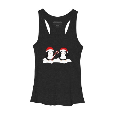 Women's Design By Humans Christmas penguins are so cute By happinessinatee Racerback Tank Top
