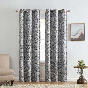 Elrene Berber Ikat Print Blackout Window Curtain Panel, Set of 2 - Elrene Home Fashions - 1 of 4