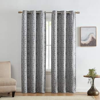 Berber Ikat Print Blackout Window Curtain Panel, Set of 2 - Elrene Home Fashions