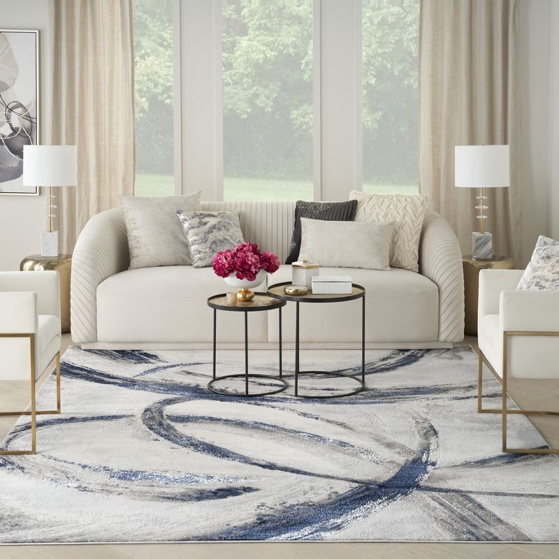 Inspire Me! Home Décor Brushstrokes Modern Curve Indoor Area Rug, 4 of 10