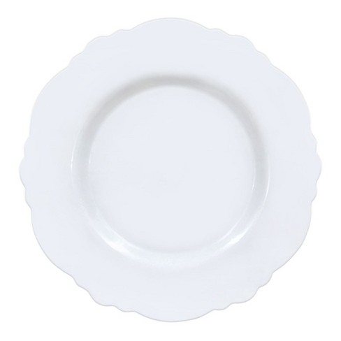 Smarty Had A Party 10.25" Solid White Round Blossom Disposable Plastic Dinner Plates (120 Plates) - image 1 of 2