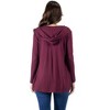 Womens Open Front Lightweight Hooded Cardigan - 24seven Comfort Apparel™ - 3 of 4