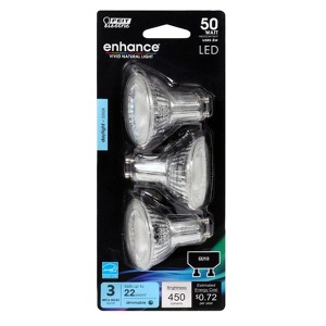 Feit Electric Enhance MR16 GU10 LED Bulb Daylight 50 Watt Equivalence 3 pk - 1 of 1