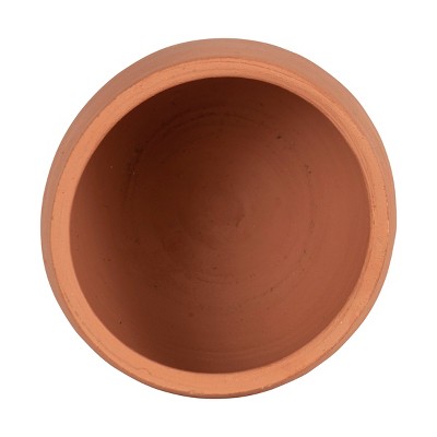 Handcrafted White Ticking Stripe Terracotta Pot Planter