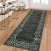 Washable Farmhouse Floral Print Living Room Rugs, Soft Non Slip Modern Bedroom Carpet, Ultra Thin Vintage Floor Rug for Home Office - 3 of 4