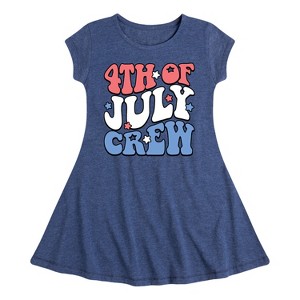 Girls' - Instant Message - Fourth Of July Crew Fit & Flair Cap Sleeve Graphic Dress - 1 of 4