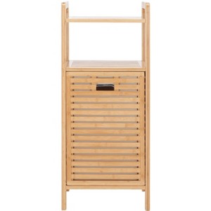 Hallow Laundry Basket With Shelf - Natural/Beige - Safavieh - 1 of 4