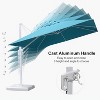 PURPLE LEAF  Patio Umbrella White Cantilever Offset Umbrella Rectangle Outdoor Umbrella with 360-degree Rotation - 4 of 4