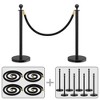 TinyHomie Stainless Steel Posts with Velvet Ropes for Events, Hotels, and Theaters - 3 of 4