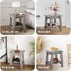Homhougo Farmhouse Side Table, Set of 2 Small Wooden End Table with 2-Layer Storage Shelves, Sofa Table for Small Space, Easy Assembly, Grey - 4 of 4