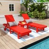 WestinTrends Ashore 2pcs Modern Poly Reclining Chaise Lounge With Wheels plus 1pc side table - 2 of 4