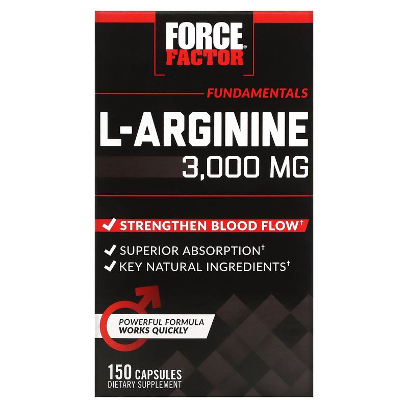 Force Factor L-Arginine, 600 mg, 150 Capsules, 1 of 4