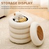SEVOBAL Ottomans and Benches Round Storage Ottoman, High Pile Fleece Footstool and Vanity Stool for Living Room Bedroom, White, 39.50"*39.50"*45.00" - 4 of 4