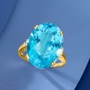 Ross-Simons 20.00 Carat Sky Blue Topaz Cocktail Ring With Diamonds in 14kt Yellow Gold - 4 of 4