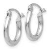 Black Bow Jewelry 2mm, 14k White Gold Classic Round Hoop Earrings, 12mm (7/16 Inch) - 2 of 4