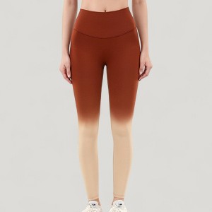 Anna-Kaci Active Women's High Waist Ombre Gradient Seamless Leggings with Wide Waistband - 1 of 4