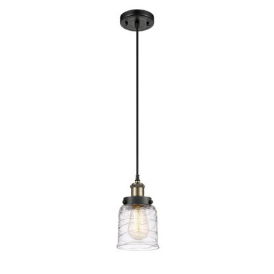 Bell - 1 Light Cord Hung Mini Pendant In Industrial Style-10 Inches Tall and 5 Inches Wide