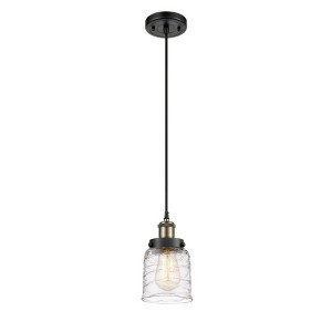 Bell - 1 Light Cord Hung Mini Pendant In Industrial Style-10 Inches Tall and 5 Inches Wide - 1 of 1