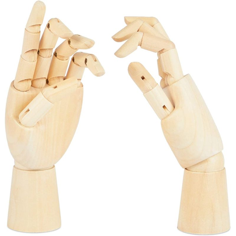 Bright Creations 2 Pack Posable Hand Model for Art, Left and Right Mannequin, 7 in, 4 of 7