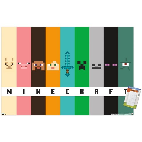 Trends International Minecraft - Pixel Bars Unframed Wall Poster Prints ...