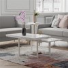 QingMoon 2-Tier Coffee Table, Faux Marble Center Table with Adjustable Metal Legs, Space-Saving Design for Living Room - 2 of 4