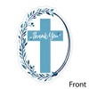 Big Dot of Happiness Blue Elegant Cross - Shaped Thank You Cards - Boy Religious Party Thank You Note Cards with Envelopes - Set of 12 - 3 of 4