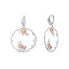 Haus of Brilliance Rose Gold Plated Silver 1/10 Cttw Diamond Floral Hoop Earrings - 2 of 4