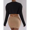 Clearlove Women's Cropped Cardigan Sweaters Crew Neck Button Down Open Front Knit Bolero Shrugs - 3 of 4