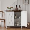 Coucheta Small Storage Cabinet, Farmhouse Sideboard with 2 Doors & Adjustable Shelves, Buffet Cabinet for Living Room & Dining Room - 4 of 4