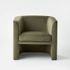 Vernon Upholstered Barrel Accent Chair Olive Velvet - Threshold ...