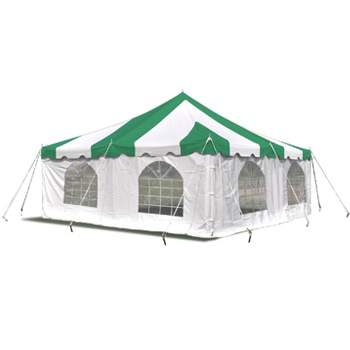 Party Tents Direct Weekender Outdoor Canopy Pole Tent with Sidewalls, Green, 20 ft x 20 ft
