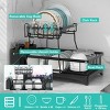 SEVOBAL 2-Tier Dish Racks Kitchen Holder Dish Drying Rack Drainboard Detachable Drainer Organizer Utensil Cup Rack Swivel, Black, 17.36"*12.68"*4.29" - 4 of 4